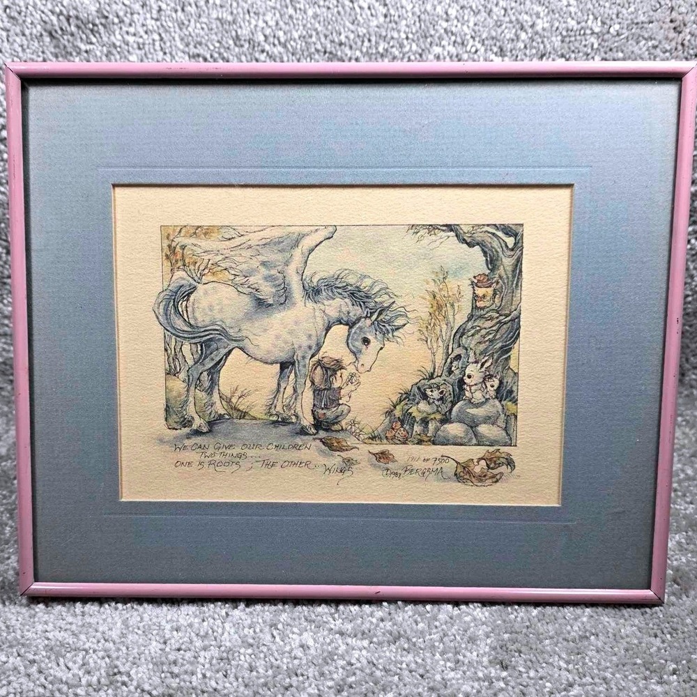 Jody Bergsma We‎ Can Give Our Children 2 Things, Roots & Wings Matted print 1983